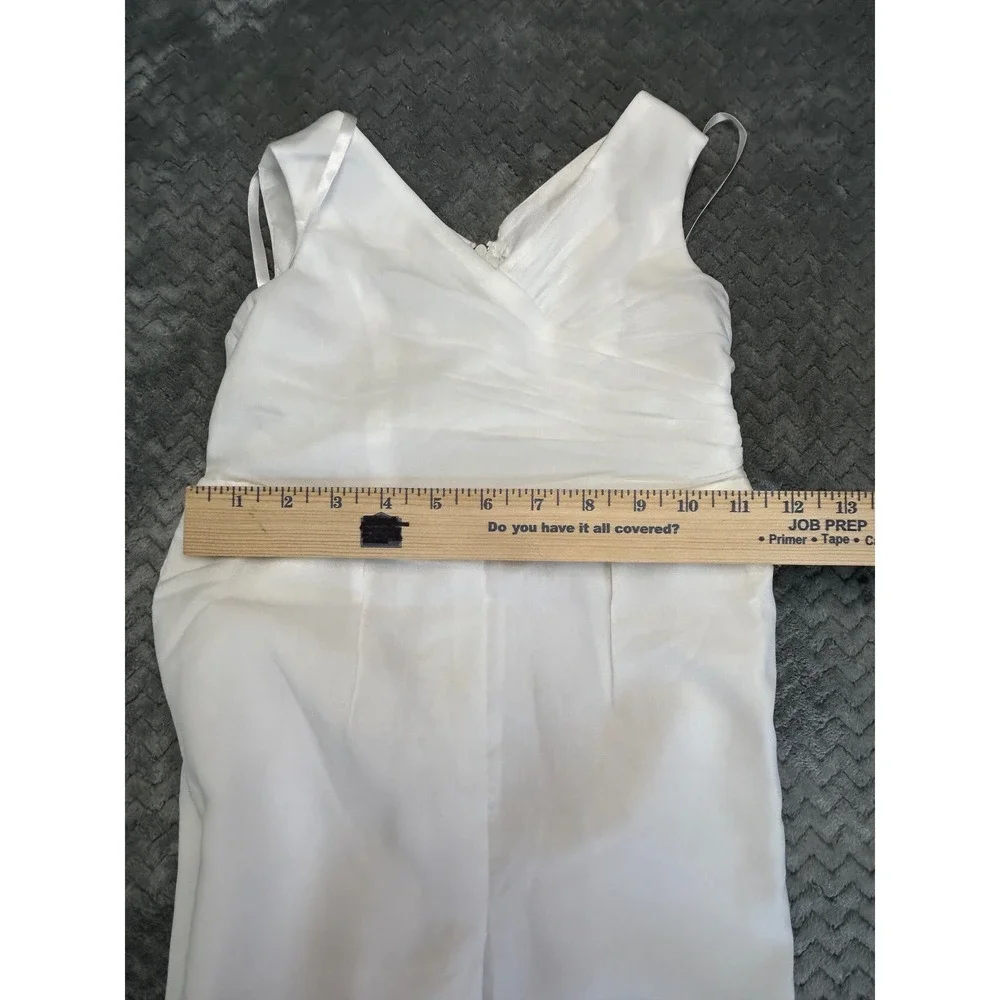David's Bridal girls Siobhan Jumpsuits Soft White Formal Wedding Flower Girl 5/6